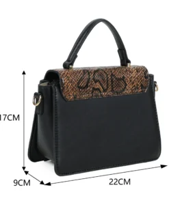 NARDINI - Minibag testa moro con patta e parte frontale pitonata, tracolla removibile
