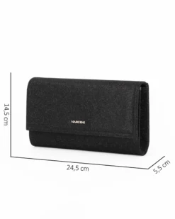NARDINI - Pochette nera in lurex con patta