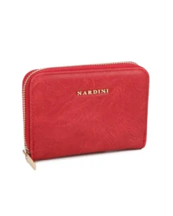 NARDINI - Portacarte rosso con chiusura a zip