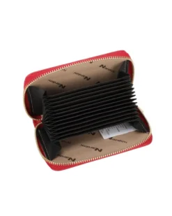 NARDINI - Portacarte rosso con chiusura a zip