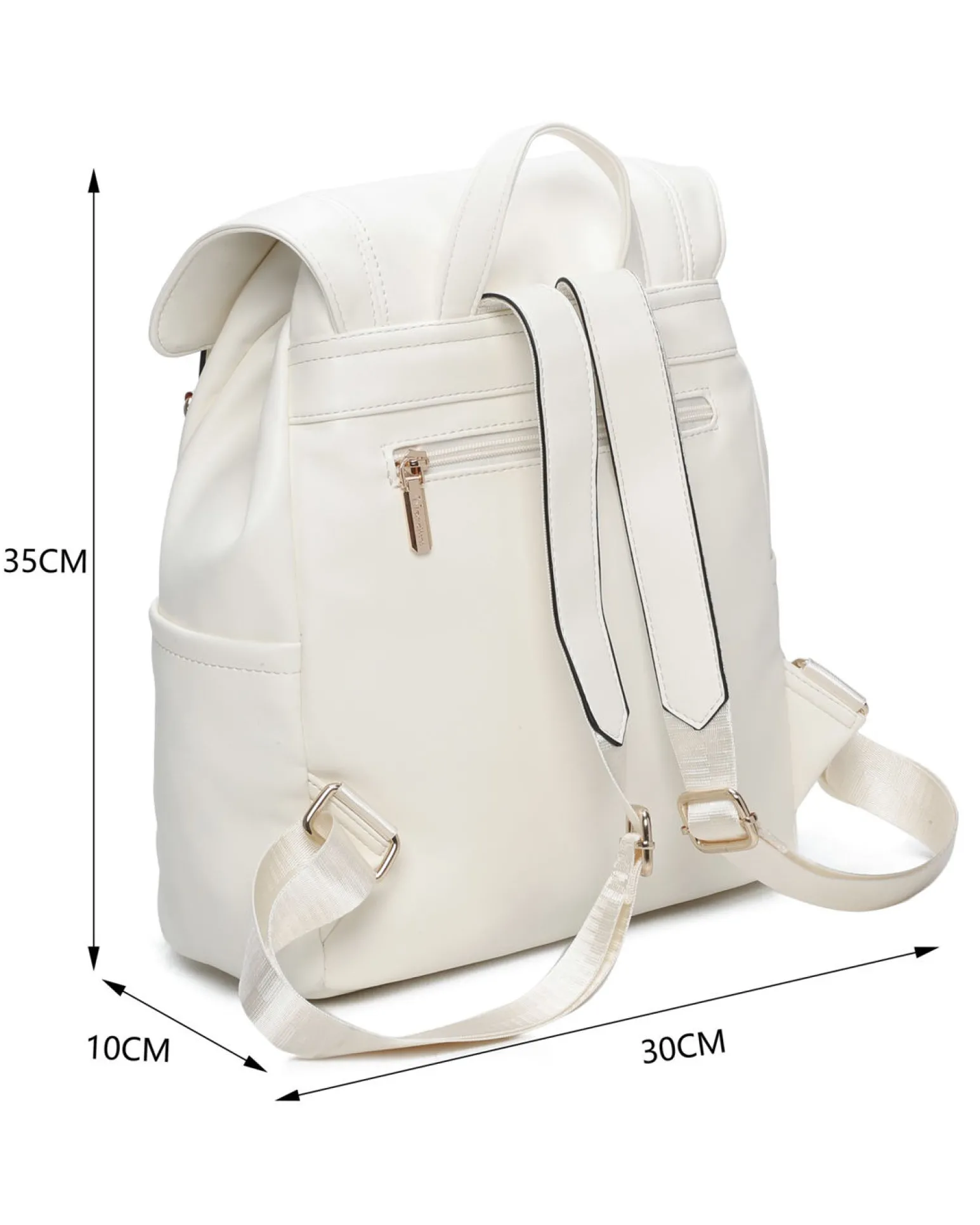 NARDINI - Zaino beige multitasche con patta e coulisse