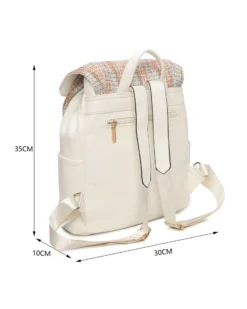 NARDINI - Zaino multicolor effetto intreccio multitasche con patta e coulisse