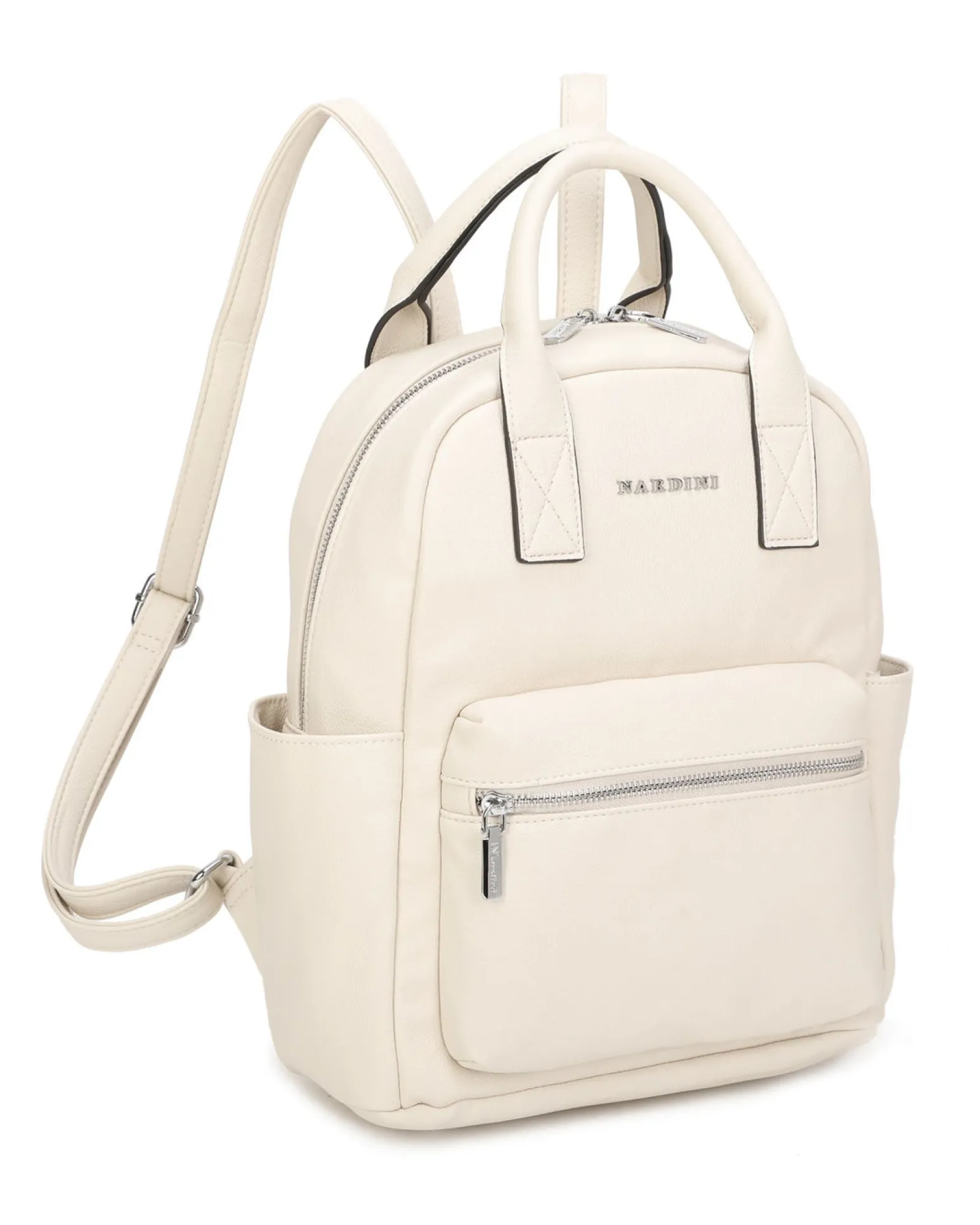 NARDINI - Zaino naturale multitasche con patta e coulisse
