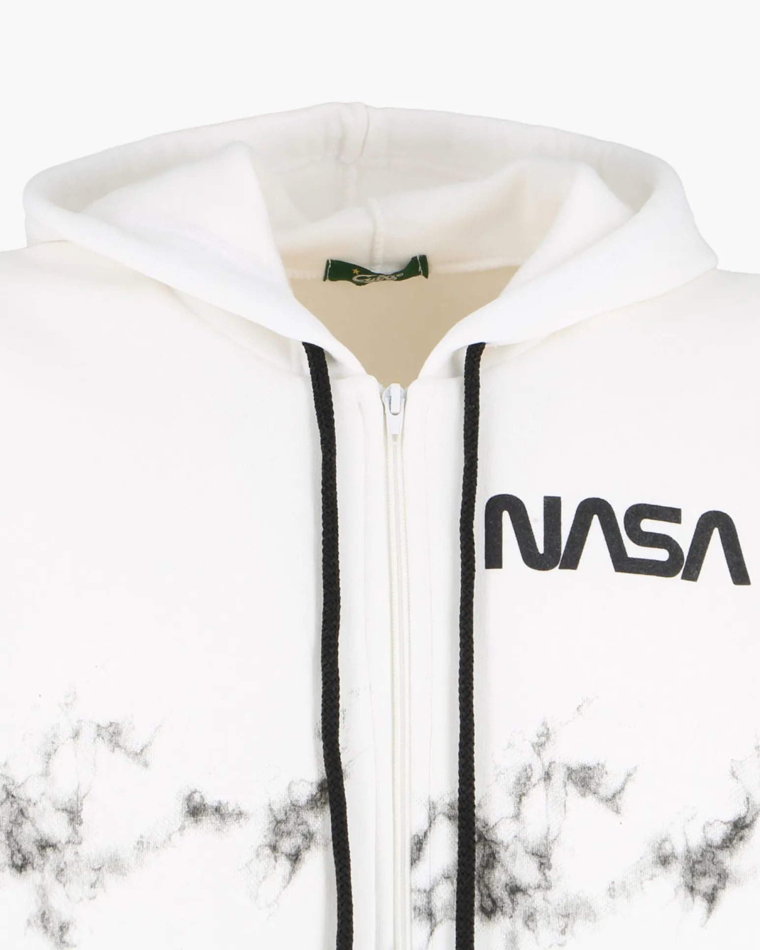 NASA - FELPA BIANCA CON CAPPUCCIO E ZIP DA UOMO