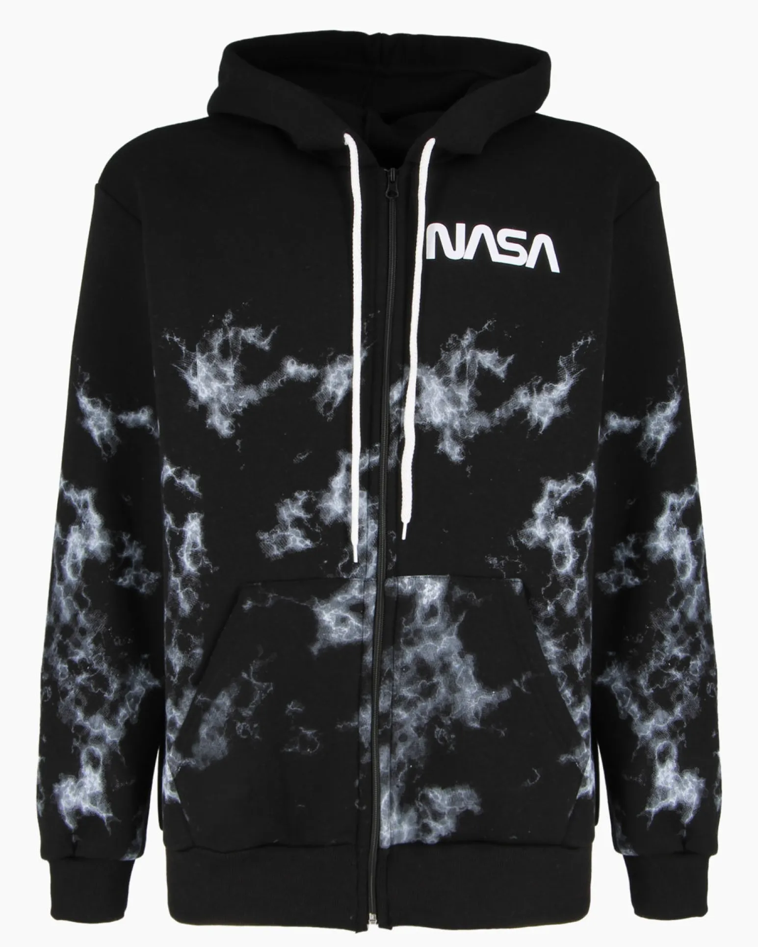 NASA - FELPA NERA CON CAPPUCCIO E ZIP DA UOMO