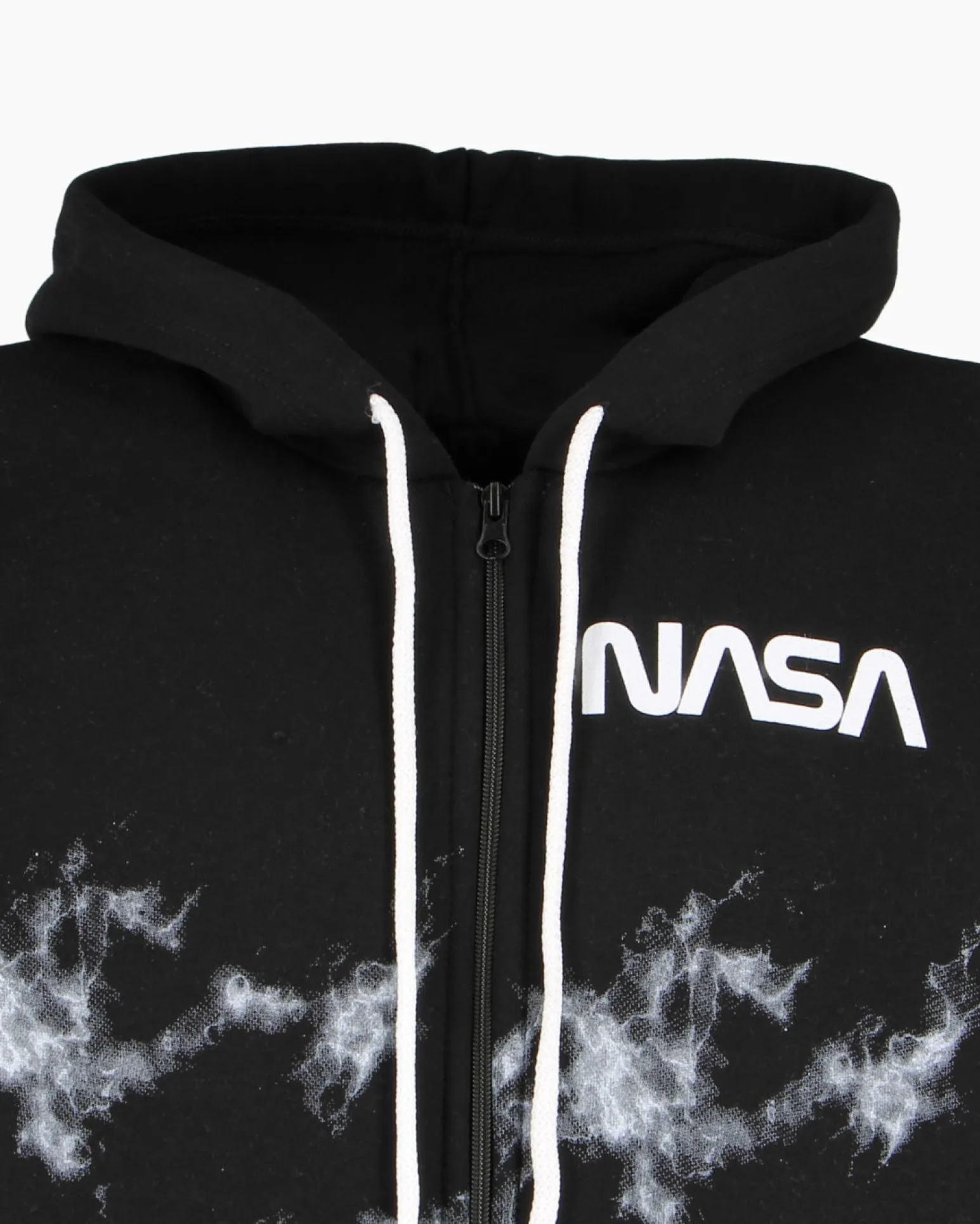 NASA - FELPA NERA CON CAPPUCCIO E ZIP DA UOMO
