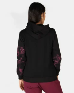 NASA - Felpa nera con cappuccio e full zip da donna