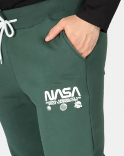 NASA - PANTALONE FELPA  VERDE DA UOMO