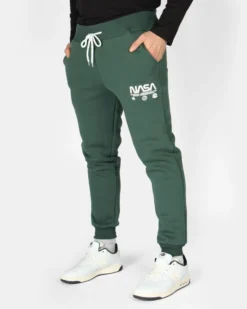 NASA - PANTALONE FELPA  VERDE DA UOMO