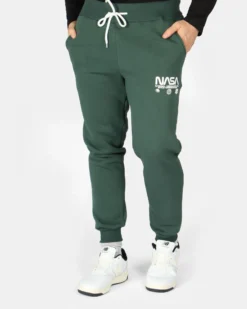 NASA - PANTALONE FELPA  VERDE DA UOMO