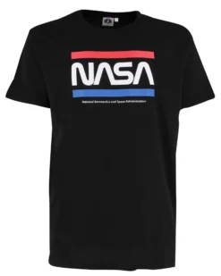 NASA - Tshirt nera da uomo con logo frontale -  JL052522