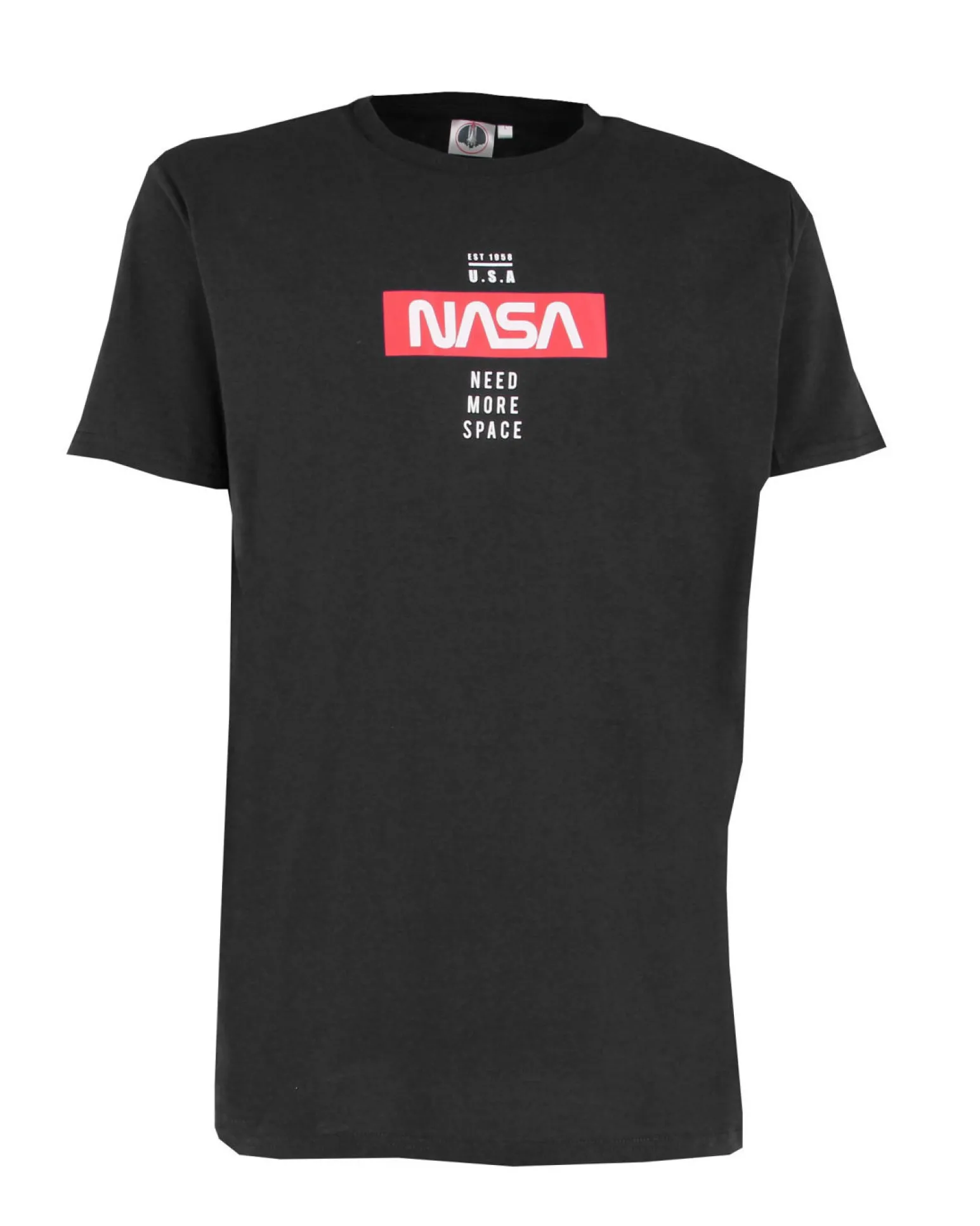 NASA - Tshirt nera da uomo con logo frontale - JL052521