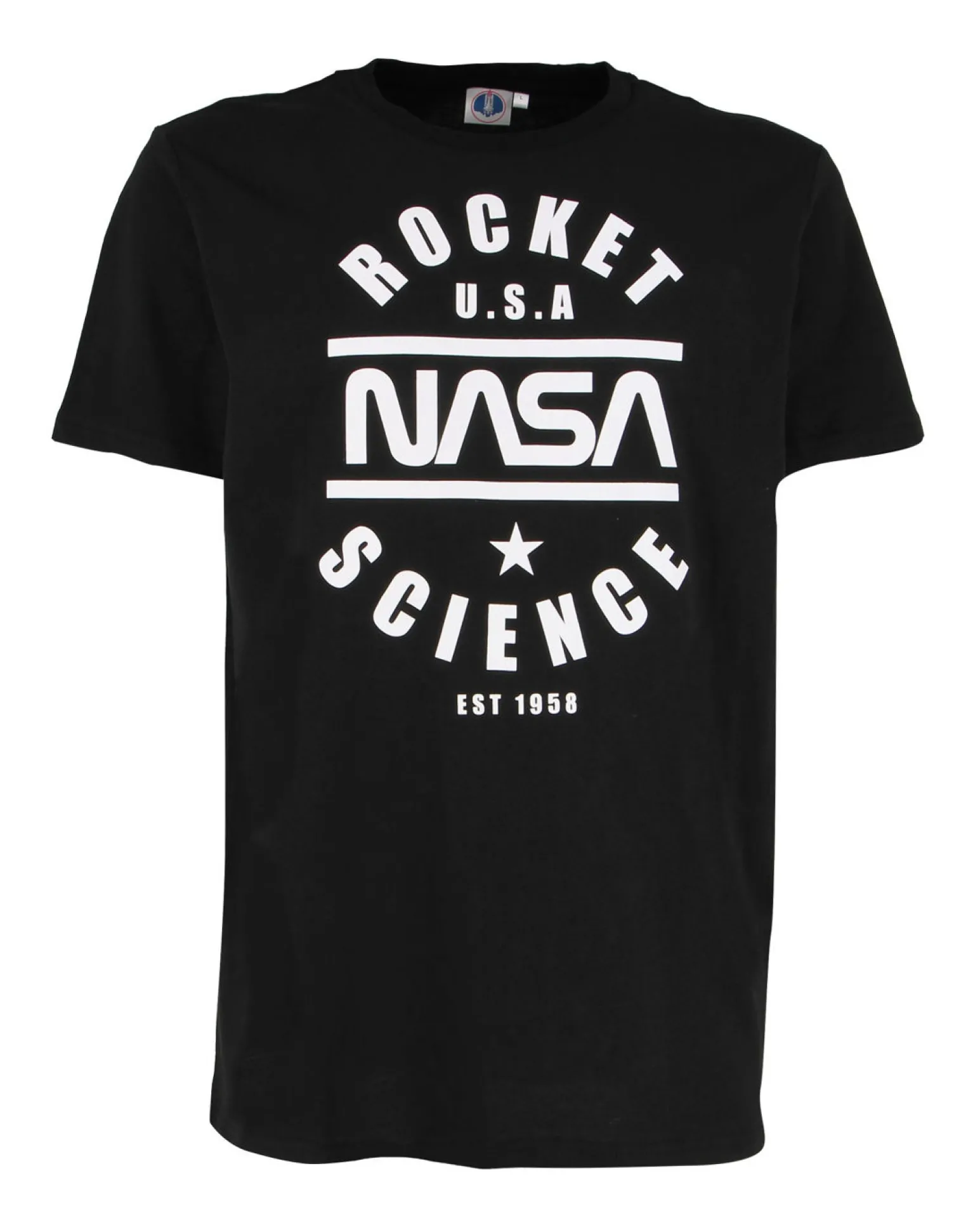 NASA - Tshirt nera da uomo con stampa frontale - JL052523