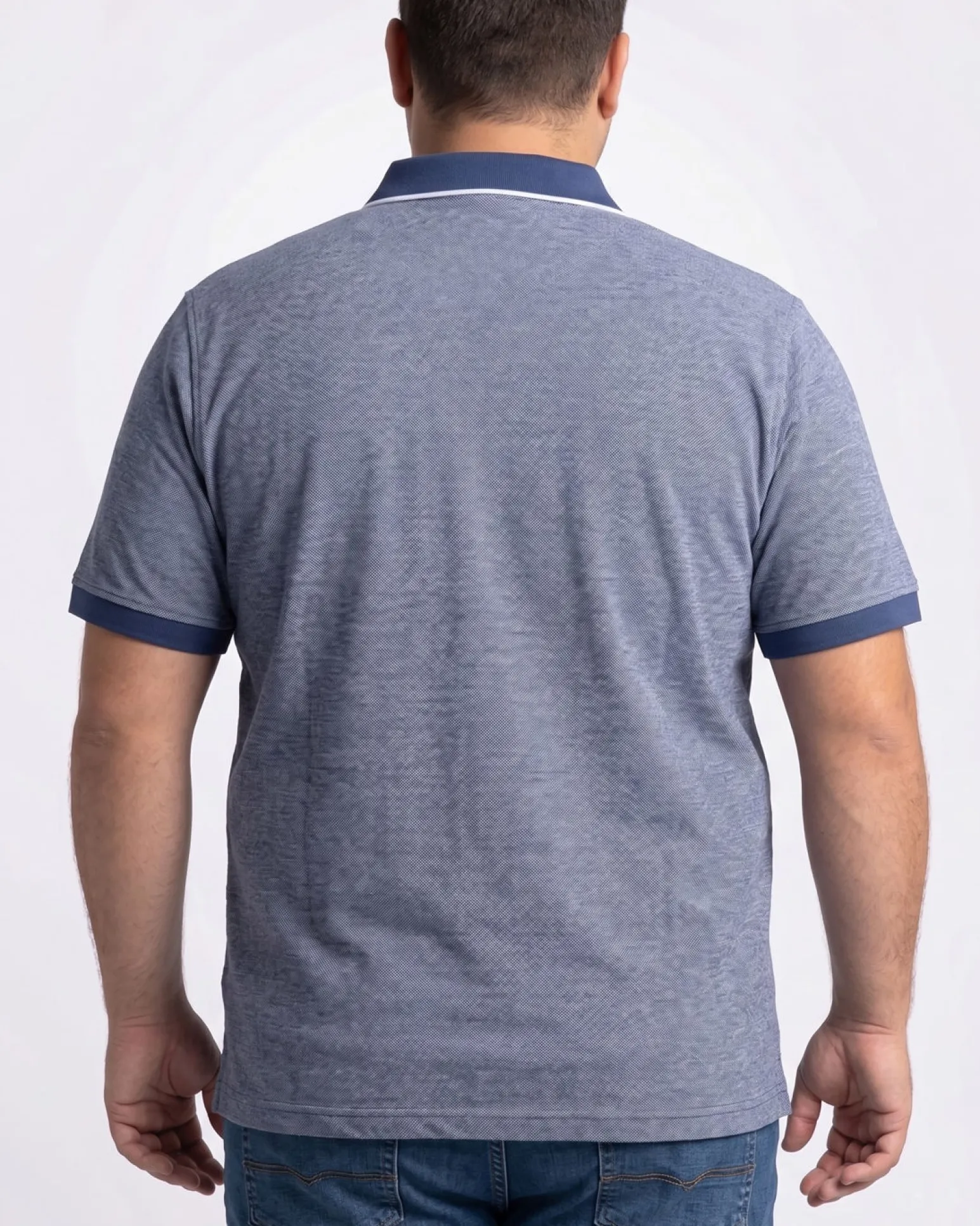 NAVY SAIL - Polo over manica corta denim