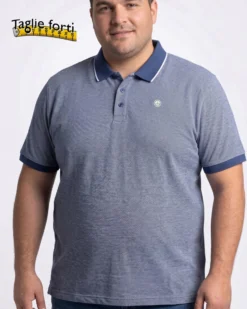 NAVY SAIL - Polo over manica corta denim