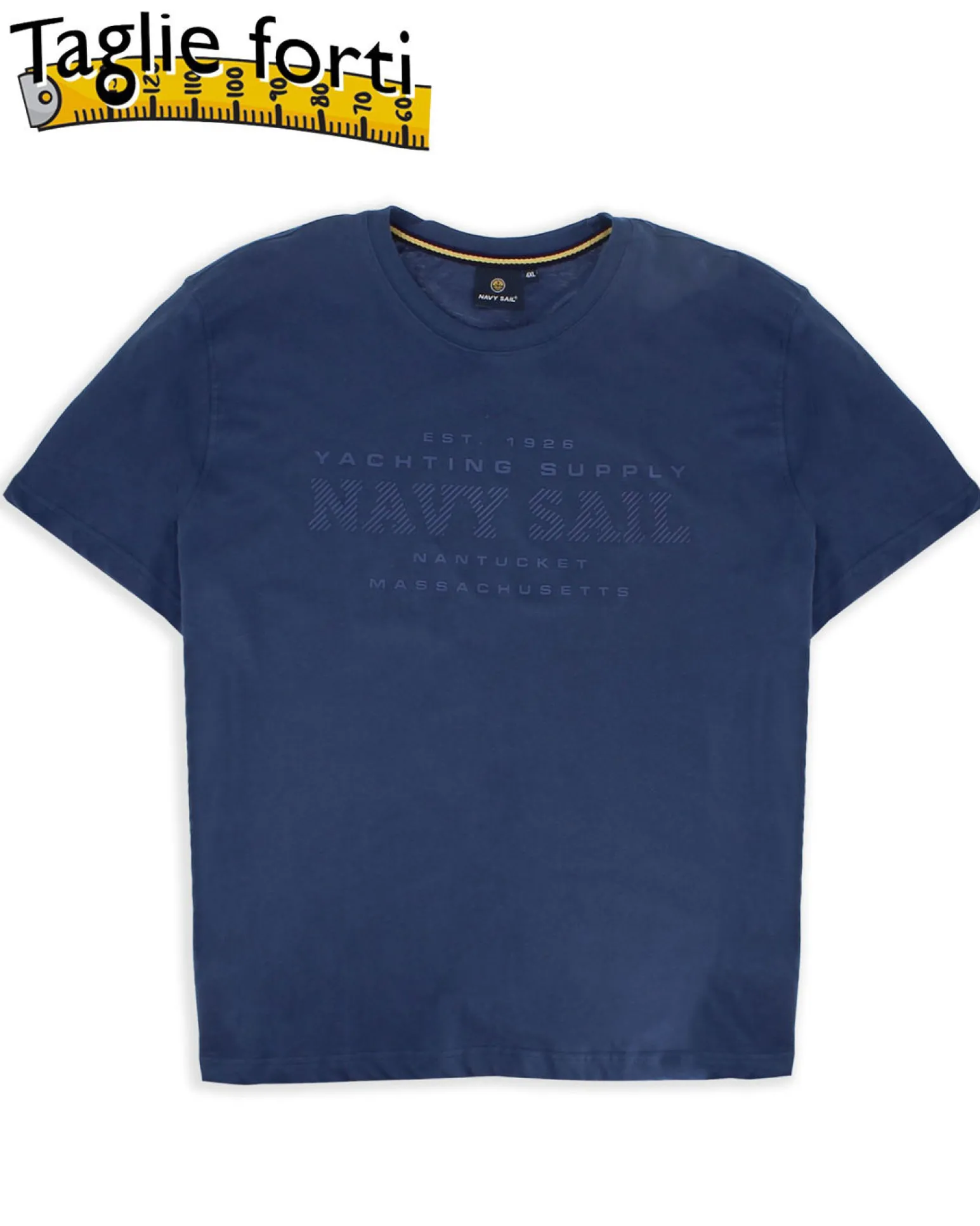 NAVY SAIL - Tshirt over blu da uomo con logo frontale - NYUOV25374