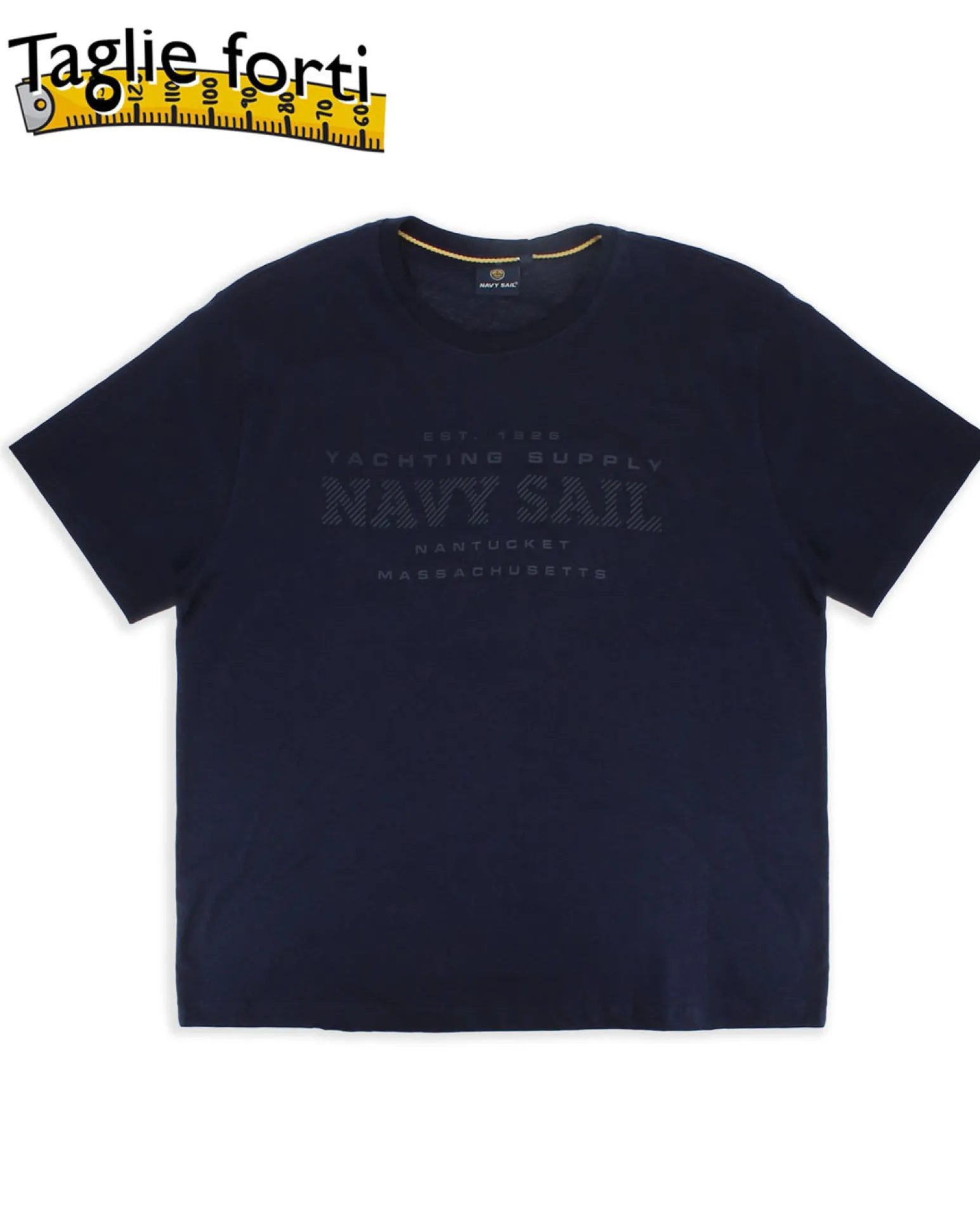 NAVY SAIL - Tshirt over blu scuro da uomo con logo frontale - NYUOV2537