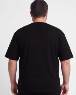 NAVY SAIL - Tshirt over manica corta nera