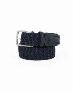 NAZARENO GABRIELLI - Cinta blu intrecciata ed elasticizzata da uomo