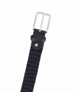 NAZARENO GABRIELLI - Cinta blu intrecciata ed elasticizzata da uomo