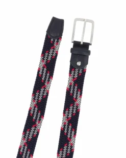 NAZARENO GABRIELLI - Cinta blu/rossa intrecciata ed elasticizzata da uomo