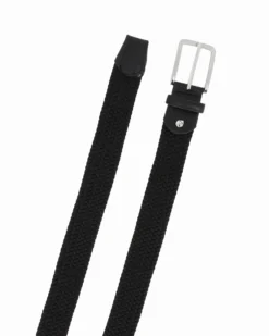 NAZARENO GABRIELLI - Cinta nera intrecciata ed elasticizzata da uomo