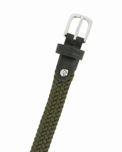 NAZARENO GABRIELLI - Cinta verde militare da donna, intrecciata ed elasticizzata