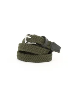 NAZARENO GABRIELLI - Cinta verde militare da donna, intrecciata ed elasticizzata