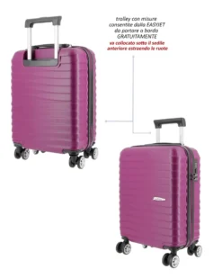 NAZARENO GABRIELLI - TROLLEY BORDEAUX IN ABS 4 RUOTE