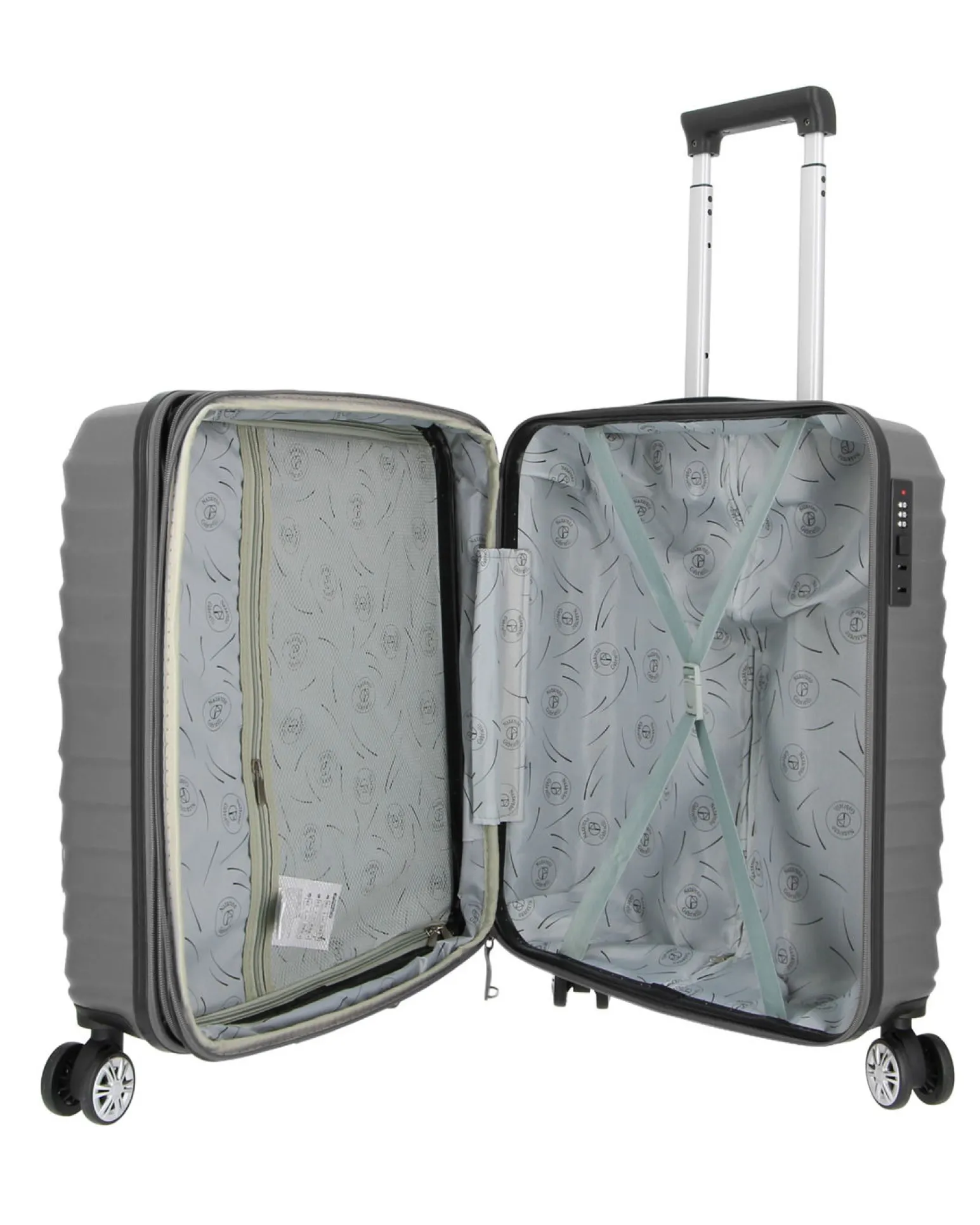 NAZARENO GABRIELLI - TROLLEY GRIGIO IN ABS 4 RUOTE