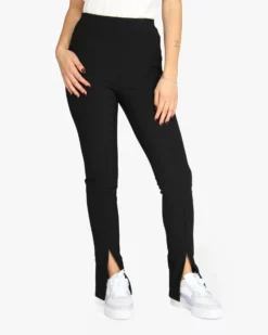 NEON&NYLON by only - Pantalone nero da donna con spacco frontale