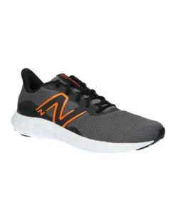 NEW BALANCE -  SCARPA DA RUNNING GRIGIA CON DETTAGLI NERI E ARANCIONI DA UOMO, M411RO3