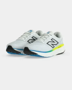 NEW BALANCE - SCARPA DA RUNNING FRESH FOAM EVOZ V4 BIANCA CON DETTAGLI GIALLO FLUO E BLU  DA UOMO, MEVOZ2AM