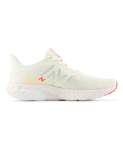 NEW BALANCE -  SCARPE DA RUNNING BEIGE CON DETTAGLI GRIGI, GIALLI E ROSSI DA DONNA,  W411RU3