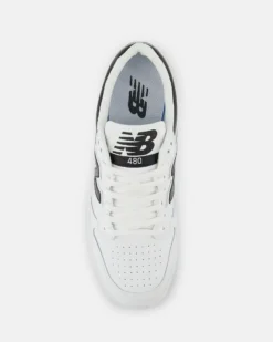NEW BALANCE 480 - Sneaker da uomo bianche e nere in VERA PELLE con soletta Ortholite