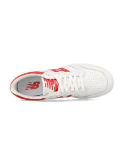 NEW BALANCE 480 - Sneaker da uomo bianche e rosse in VERA PELLE con soletta Ortholite