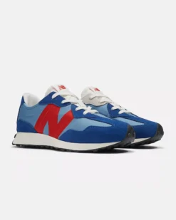 NEW BALANCE - SNEAKERS BLU CON LOGO ROSSO LIFESTYLE, NUMERATA 35,5/40 - GS327VD