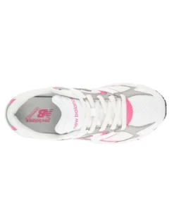 NEW BALANCE -  SNEAKERS JUNIOR LIFESTYLE BIANCHE CON DETTAGLI GRIGI E ROSA DAL 35.5 AL 40, G4083MY