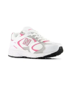 NEW BALANCE -  SNEAKERS KIDS LIFESTYLE BIANCHE CON DETTAGLI ROSA E GRIGI DAL 28 AL 35, P40826U