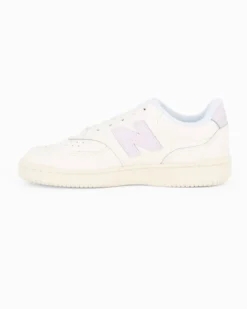 NEW BALANCE - SNEAKERS LIFESTYLE LEATHER BIANCHE CON DETTAGLI LILLA DA DONNA, W0801G1