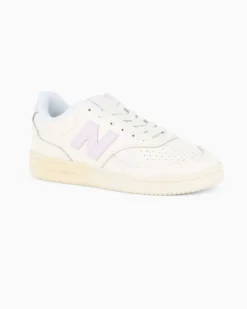NEW BALANCE - SNEAKERS LIFESTYLE LEATHER BIANCHE CON DETTAGLI LILLA DA DONNA, W0801G1