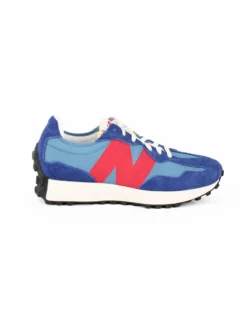 NEW BALANCE - SNEAKERS UOMO CELESTE E BLU LIFESTYLE SUEDE/TEX VARSITY - U327VD