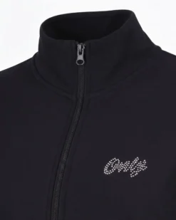 ONLY -  FELPA FULL ZIP NERA   CON LOGO STRASS DA DONNA, 10107
