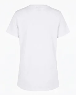 ONLY - T-SHIRT MEZZA MANICA BIANCA DA DONNA CON LOGO STRASS - 10125