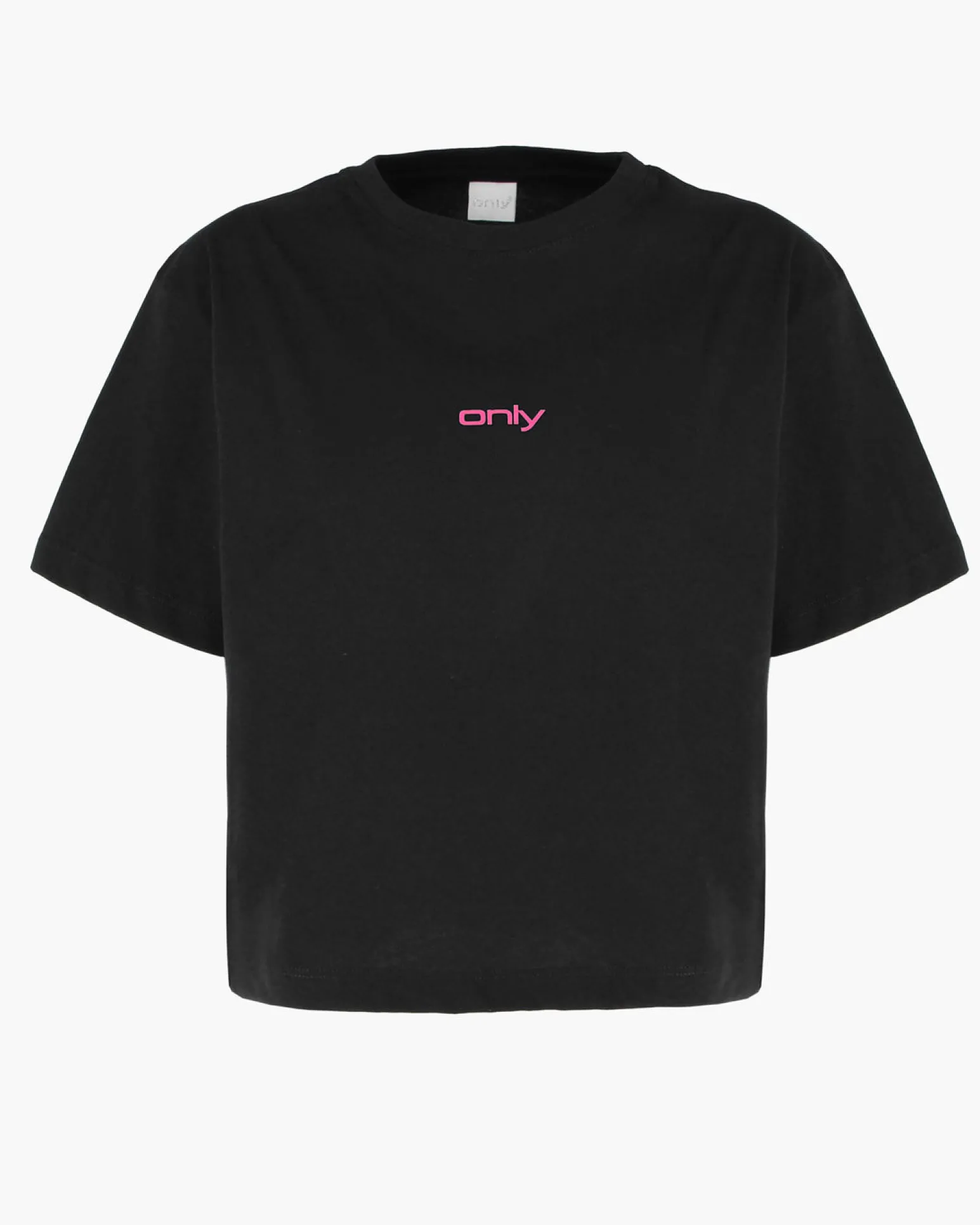 ONLY - T-SHIRT MEZZA MANICA NERA CON DETTAGLI FUXIA DA DONNA - 10100