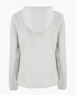 ON SPIRIT - GIUBBINO CON CAPPUCCIO SOFTSHELL DONNA BIANCO PERLA  CON DETTAGLI NERI E FUXIA - ADELITA
