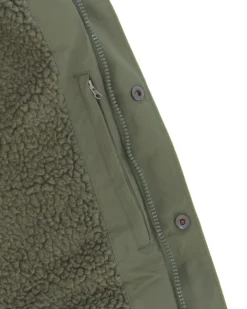ON SPIRIT - GIUBBINO CON CAPPUCCIO FULL ZIP E BOTTONI DA UOMO VERDE MILITARE, GIDEON