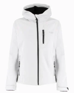 ON SPIRIT - GIUBBINO CON CAPPUCCIO FELPATO SOFTSHELL DONNA BIANCO - ALBA