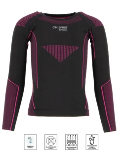 ON SPIRIT -  MAGLIA TERMICA KIDS  NERA E FUXIA  PARIS - AG00090