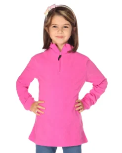 ON SPIRIT - Micropile da bambina rosa con mezza zip frontale - VITORIA
